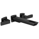 Brizo Matte Black Two Handle Waterfall and Widespread Bathroom Sink Faucet 