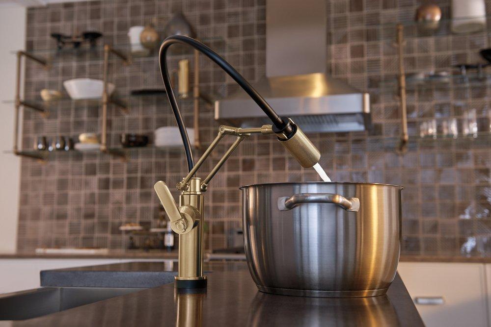 Brizo Luxe Gold Single Handle Pull Down Kitchen Faucet 
