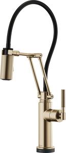 Single Handle Pull Down Kitchen Faucet with Touch Activation in Luxe Gold