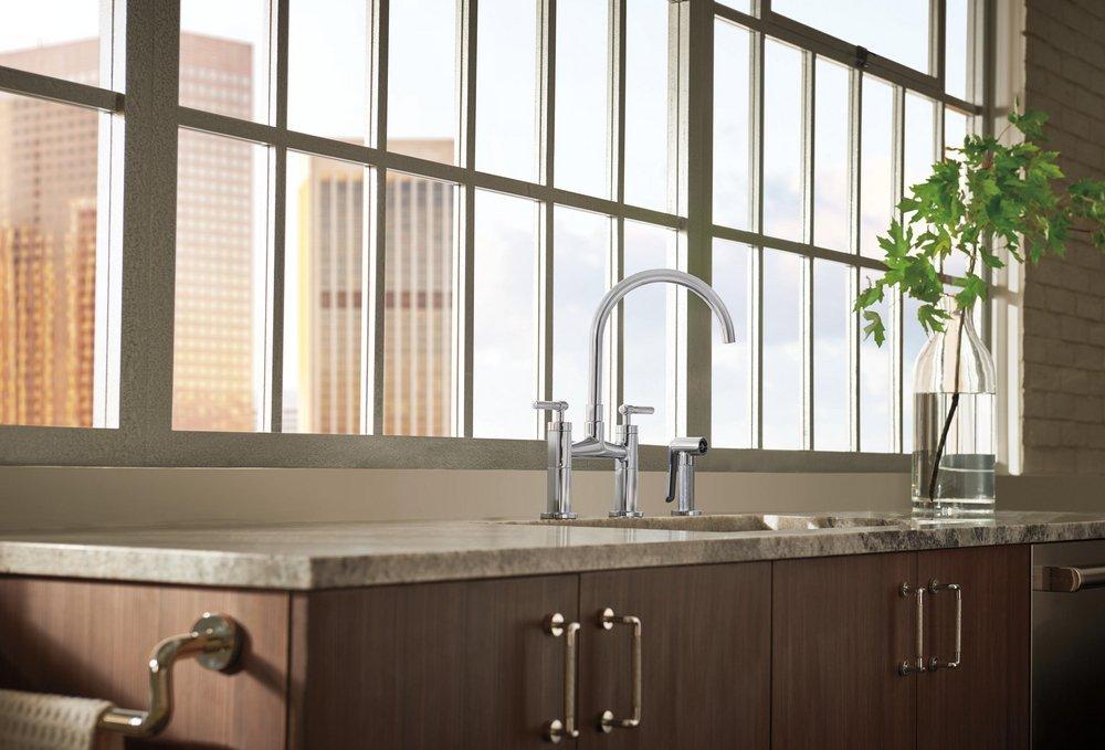 Brizo Chrome Two Handle Bridge Kitchen Faucet 