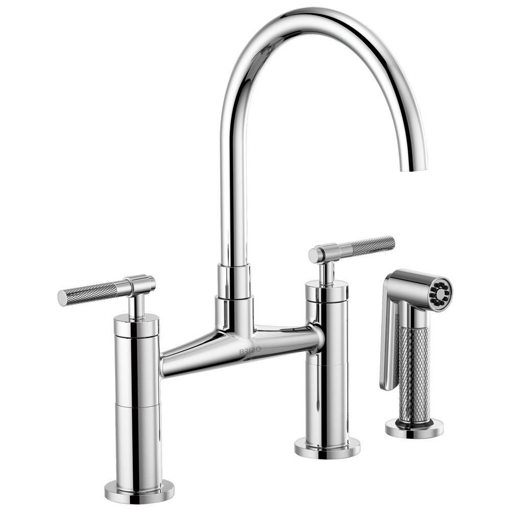 Brizo Chrome Two Handle Bridge Kitchen Faucet 