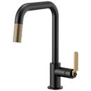 Brizo Matte Black/Luxe Gold Single Handle Pull Down Kitchen Faucet 