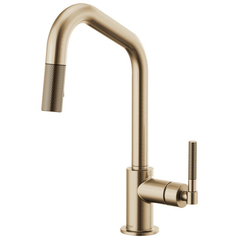 Brizo Luxe Gold Single Handle Pull Down Kitchen Faucet with Two-Function Spray and Magnetic Docking 
