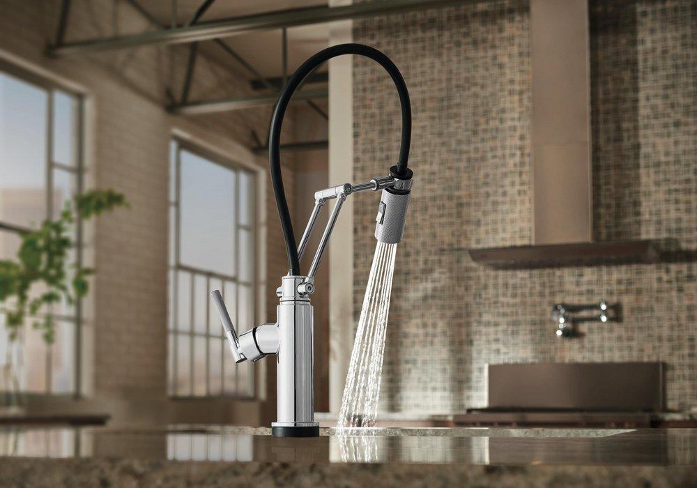 Brizo Chrome Single Handle Pull Down Kitchen Faucet 