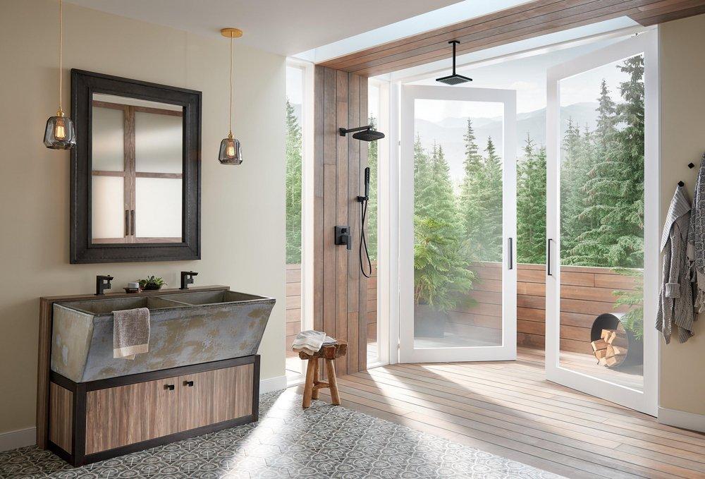 Brizo Matte Black Two Handle Bathtub & Shower Faucet (Trim Only) 