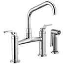 Brizo Chrome 1.8 gpm 3 Hole Deck Mount Bridge Kitchen Faucet with Double Lever Handle and Angled Spout 
