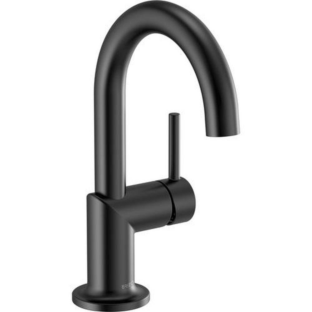 Brizo Matte Black Single Handle Monoblock Bathroom Sink Faucet Lever Handle 