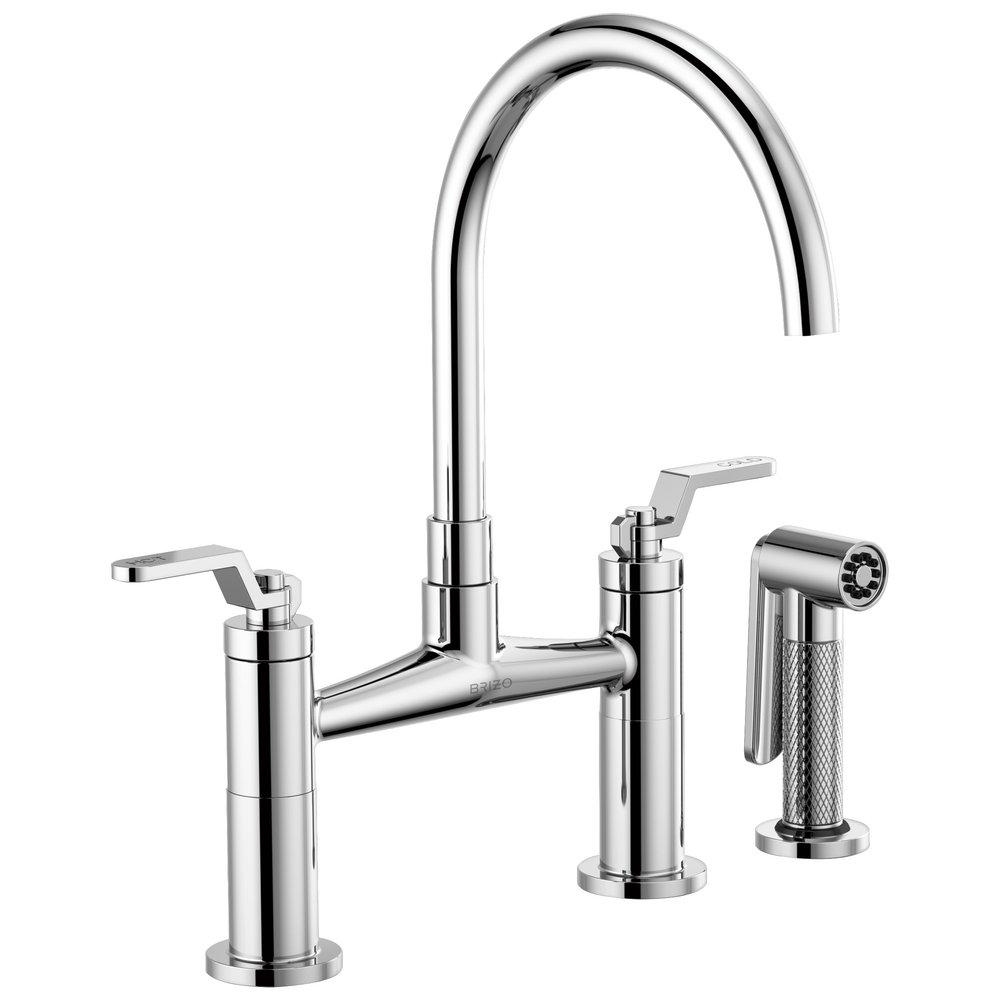 Brizo Chrome Two Handle Bridge Kitchen Faucet 