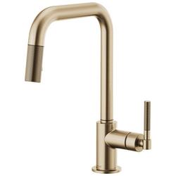 Single Handle Pull Down Kitchen Faucet in Luxe Gold