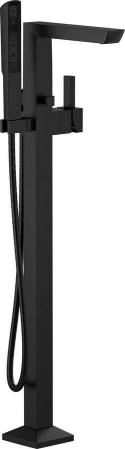 Single Handle Lever Floor Mount Filler in Matte Black