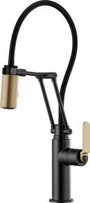 Brizo Matte Black/Luxe Gold Single Handle Pull Down Kitchen Faucet 