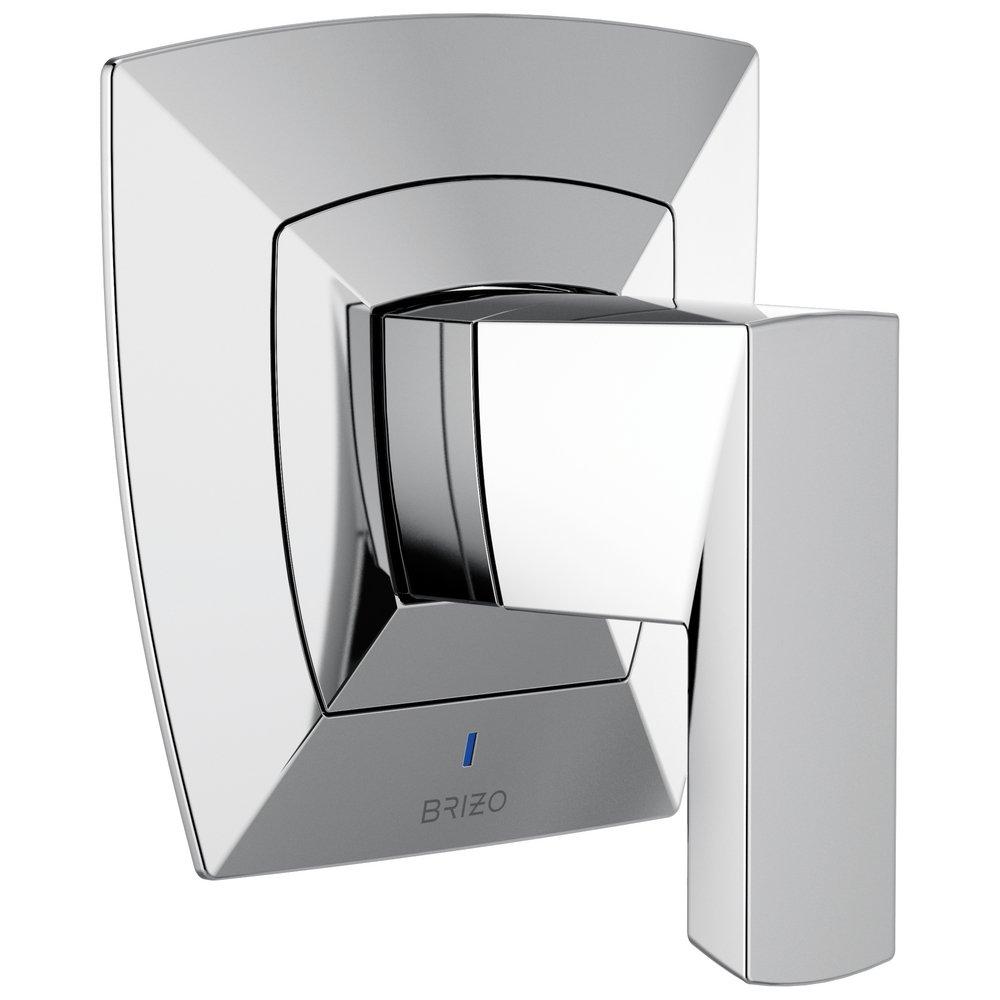 Brizo Chrome Pressure Balance Trim with Single Cross Handle for R60000 Series Universal Tub Shower Valve 