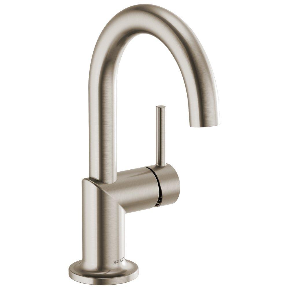 Brizo Brilliance&reg; Brushed Nickel Single Handle Monoblock Bathroom Sink Faucet 