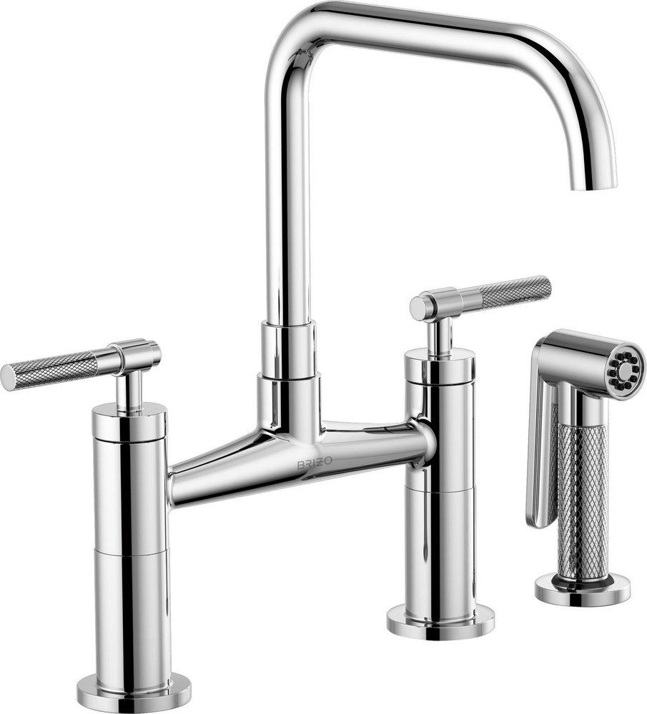 Brizo Chrome Two Handle Bridge Kitchen Faucet 