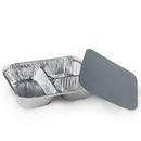 1.35 cf Three Compartment Hi-divider and Lid Foil Container