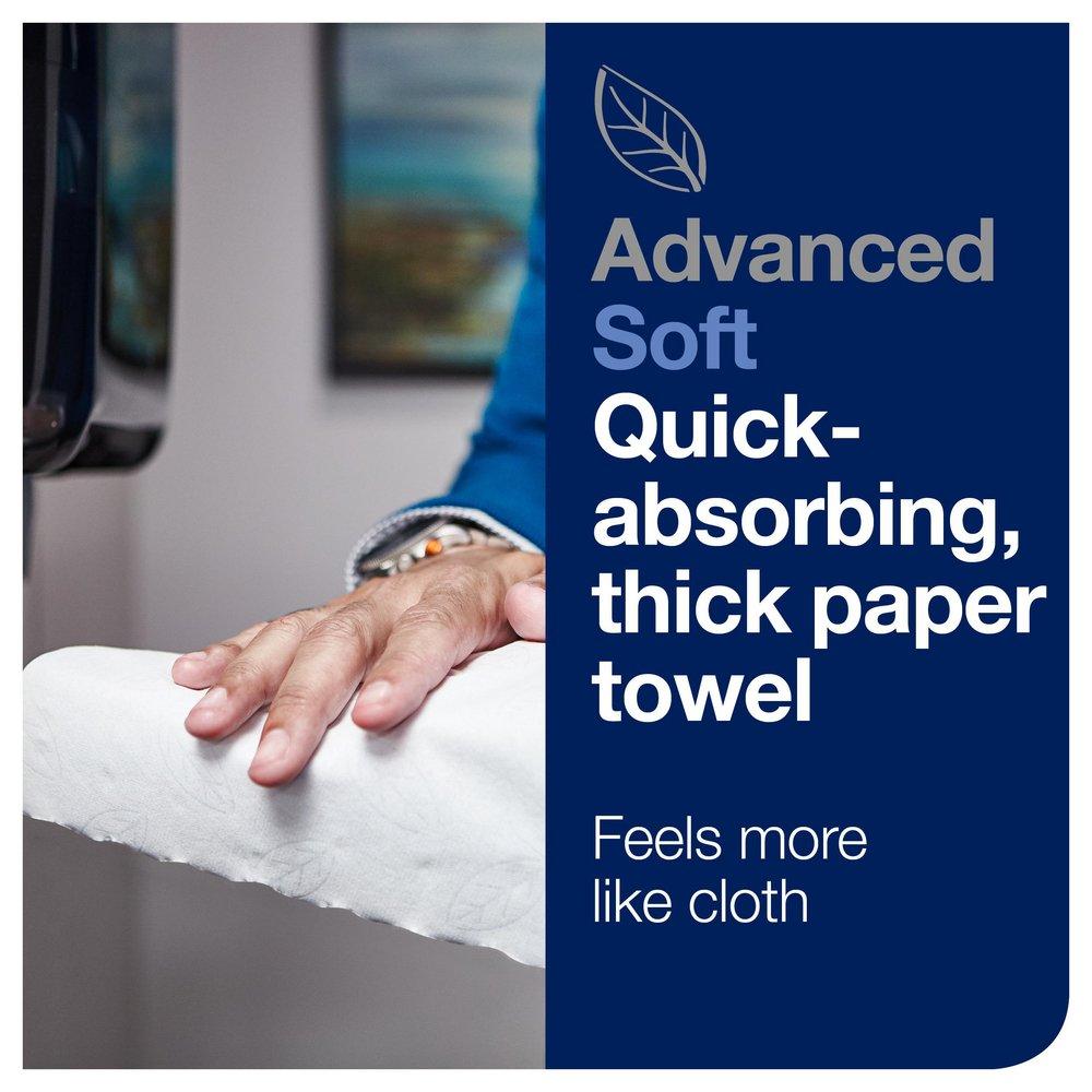 Tork White Advanced Soft Paper Hand Towel, 1-Ply 900 ft, White, H1 System 