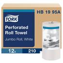 Perforated Jumbo Paper Roll Towel, 2-Ply 210-Sheets, White (Case of 12)