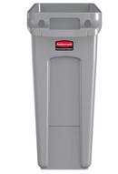 Rubbermaid Grey 25 x 22 x 11 in. 16 gal Resin Vented Trash Container 