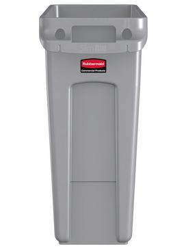 25 x 22 x 11 in. 16 gal Resin Vented Trash Container in Grey