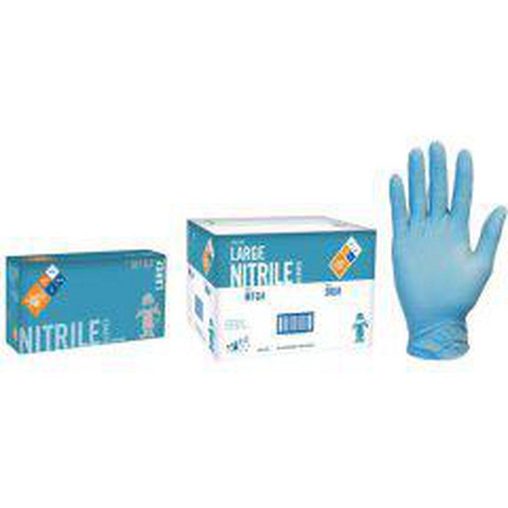 Safety Zone Blue Nitrile Glove in Blue (Box of 100, Case of 10 Boxes) 