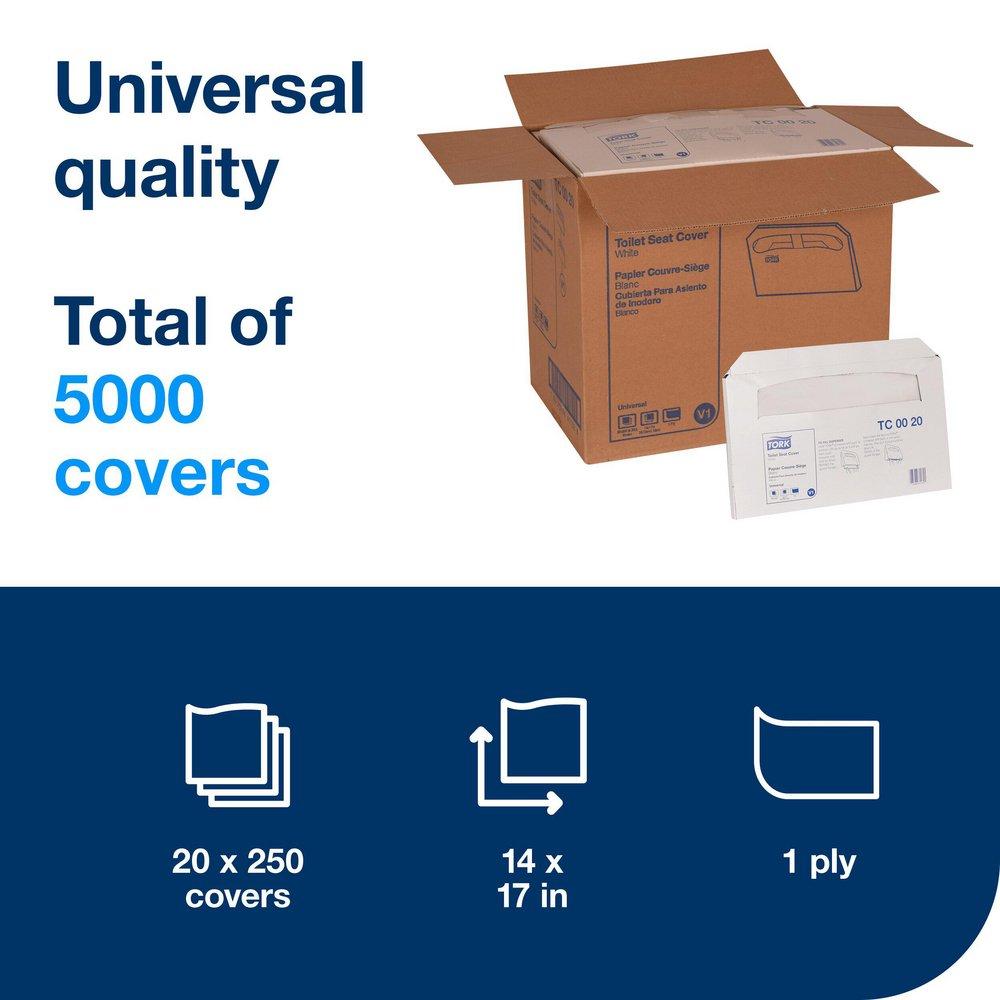 Tork White Universal Toilet Seat Cover 