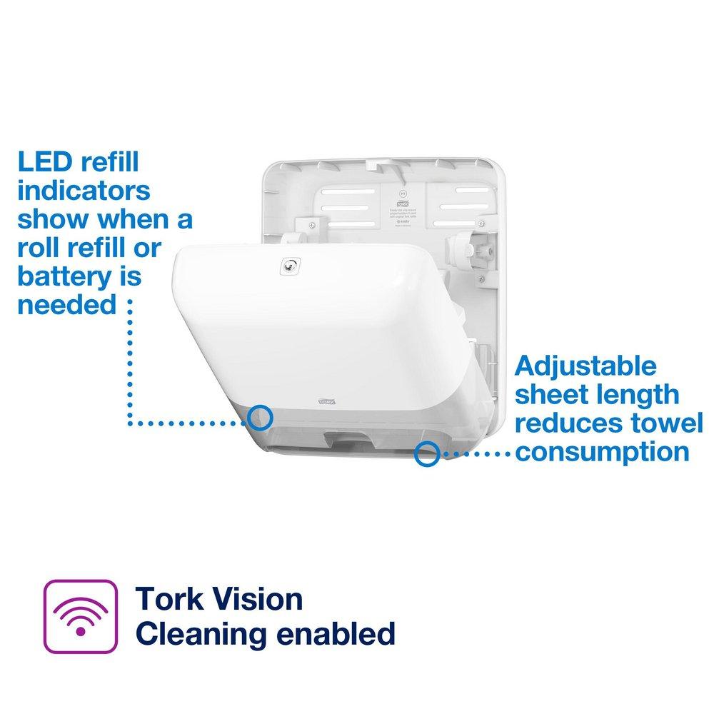 Tork White Paper Hand Towel Roll Dispenser with Intuition Sensor, H1 System 