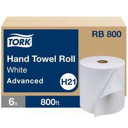 Paper Hand Towel Roll with 100% Recycled Fiber in White, 800-Count (Case of 6)