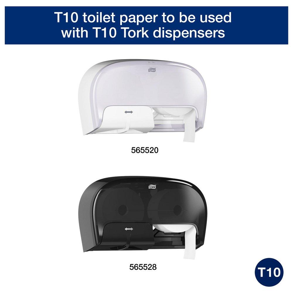 Tork White High Capacity Bath Tissue Roll with OptiCore&reg;, 2-Ply 2000-Sheets, White, T10 System 