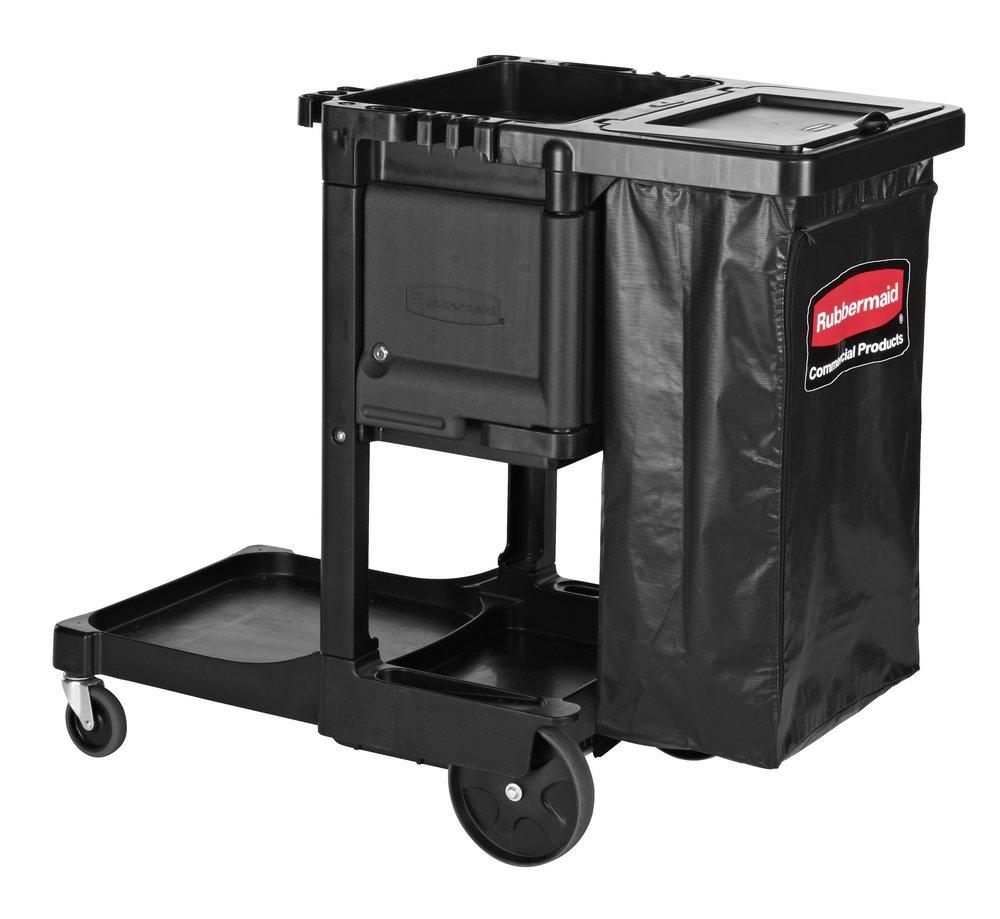 Rubbermaid Black Janitor Cleaning Cart 