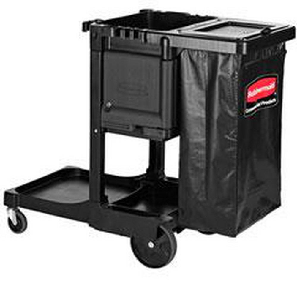 Rubbermaid Black Janitor Cleaning Cart 
