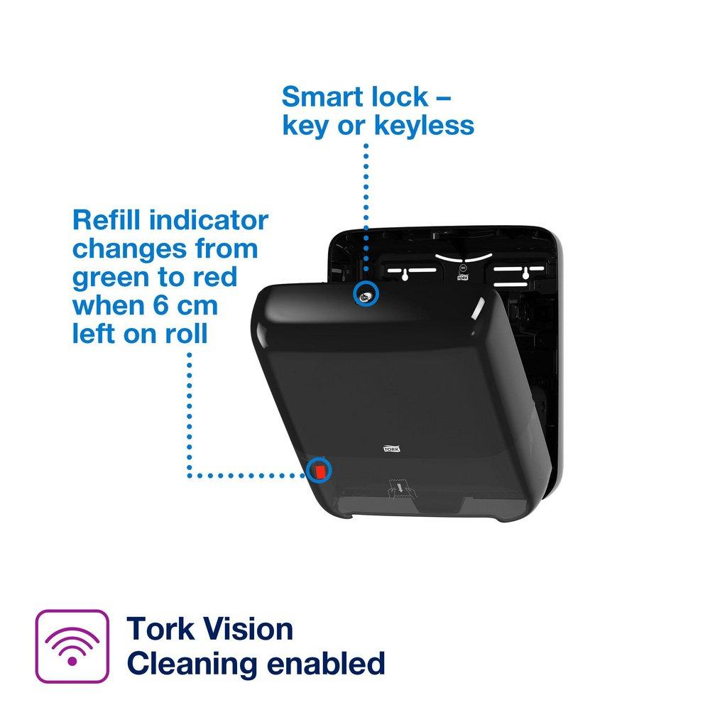 Tork Black Paper Hand Towel Roll Dispenser, H1 System 
