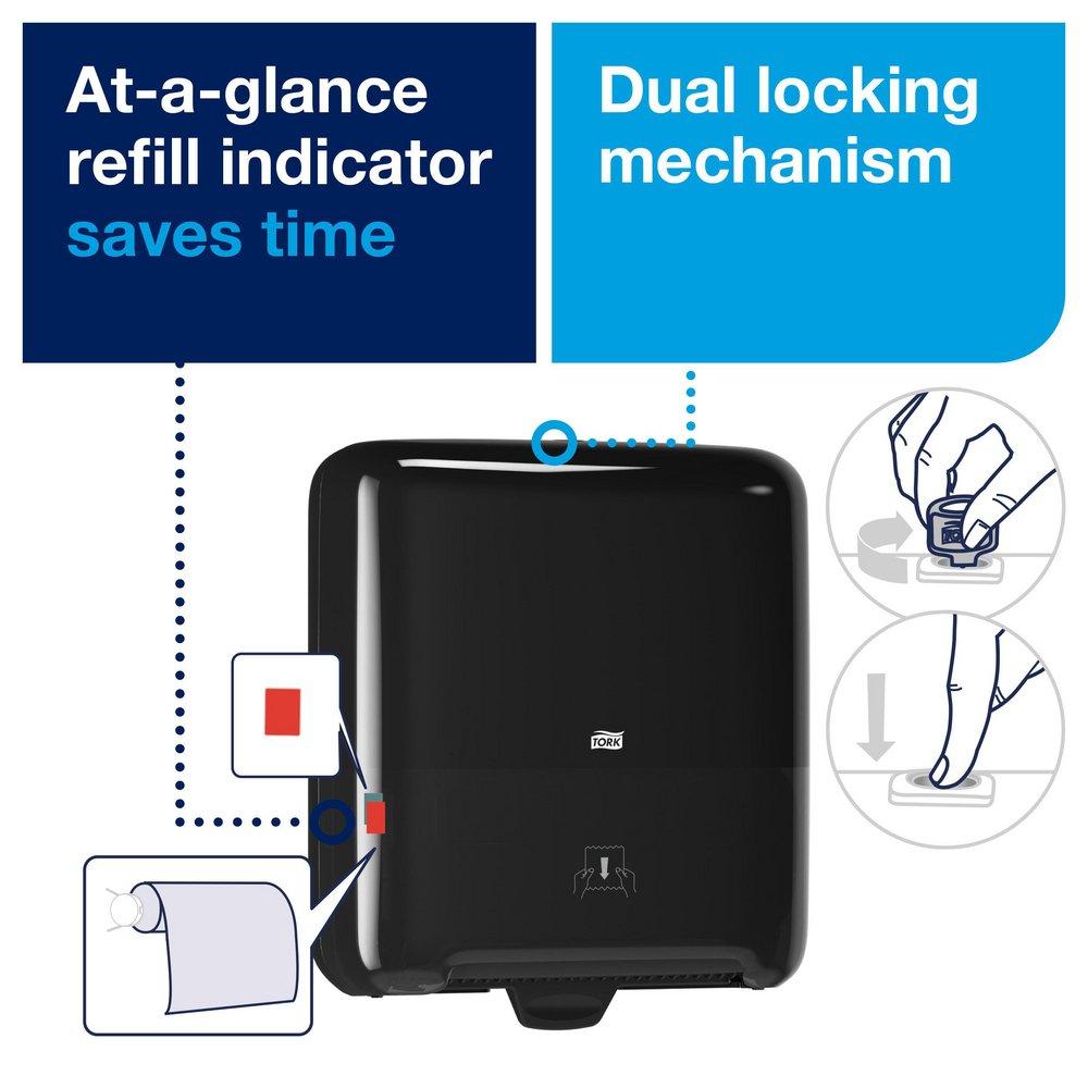 Tork Black Paper Hand Towel Roll Dispenser, H1 System 