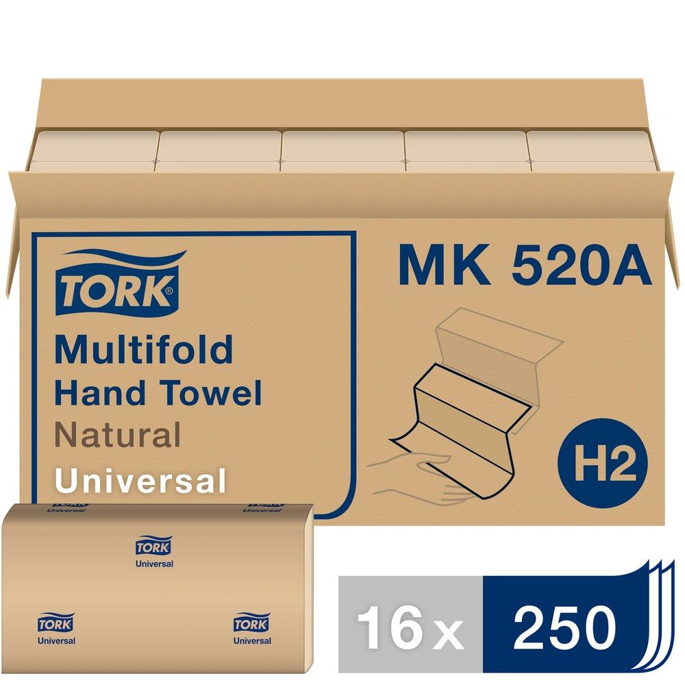 Tork Natural Multifold Paper Hand Towel, 1-Ply 250-Towels 