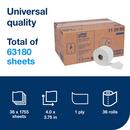 Tork White Bath Tissue Roll with OptiCore&reg;, 1-Ply 1755-Sheets, White, T11 System 