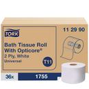 Bath Tissue Roll with OptiCore®, 1-Ply 1755-Sheets, White, T11 System (Case of 36)