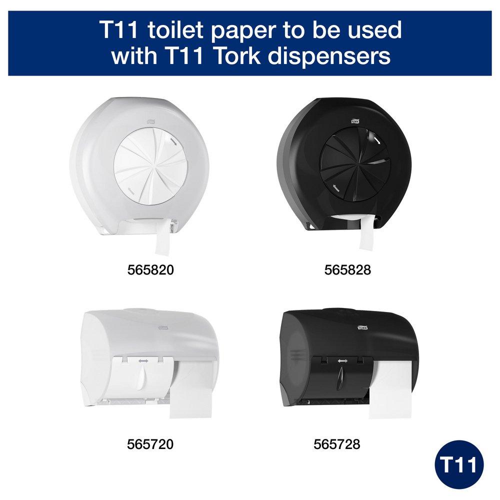 Tork White Bath Tissue Roll with OptiCore&reg;, 1-Ply 1755-Sheets, White, T11 System 