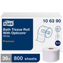 Tork White 3-4/5 in. 2-ply Bath Tissue in White 