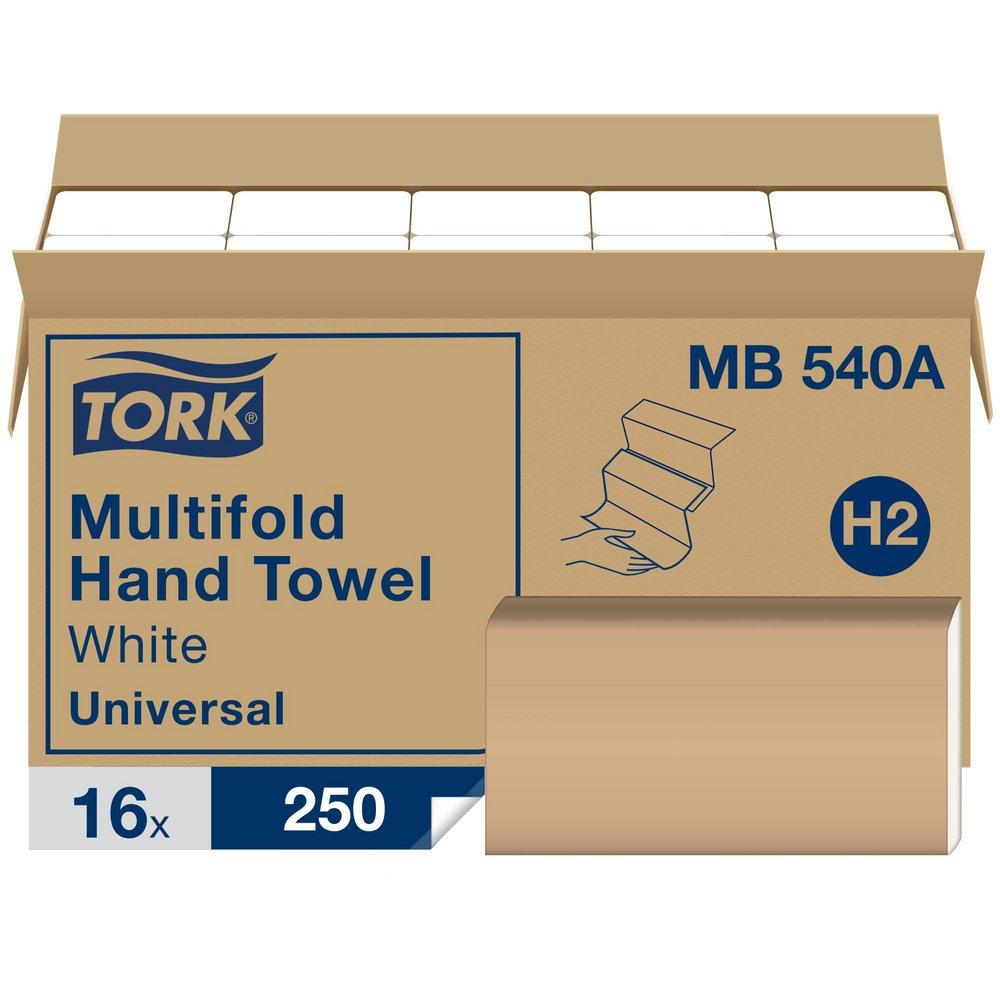 Tork White Multifold Paper Hand Towel, 1-Ply 250-Towels 