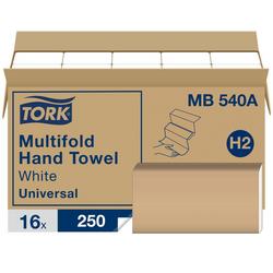 Multifold H2 100% Recycled Fiber Paper Hand Towel, 1-Ply 250-Towels, White (Case of 16)