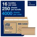 Tork White Multifold Paper Hand Towel, 1-Ply 250-Towels 