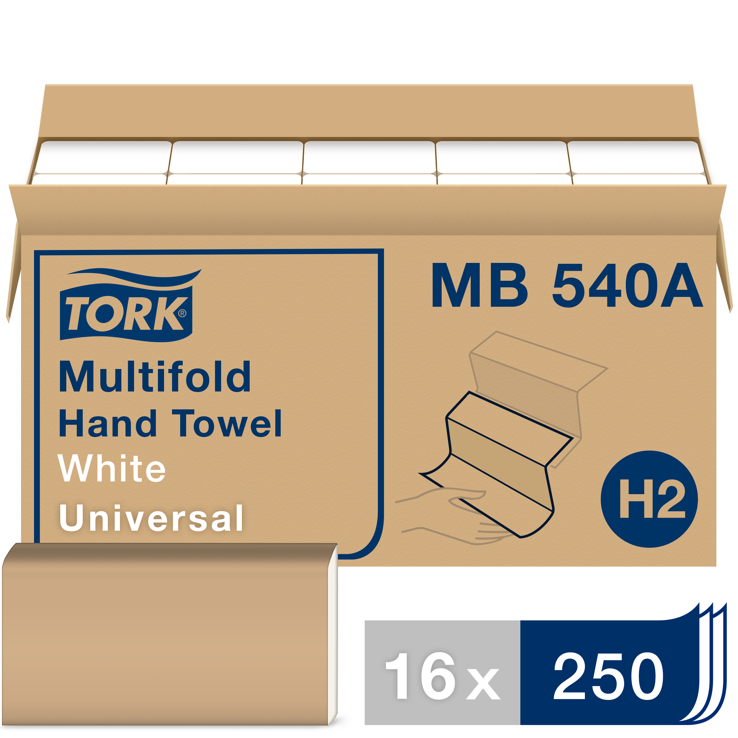 Tork White 9-1/2 x 9-3/25 in. Advance Multifold Towel in White 