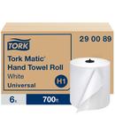Tork White Advanced Paper Towel Roll, 1-Ply 700 ft, White, H1 System 