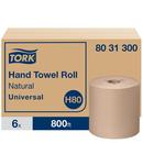 Paper Hand Towel Roll, 1-Ply 800 ft, Natural, H80 System (Case of 6)