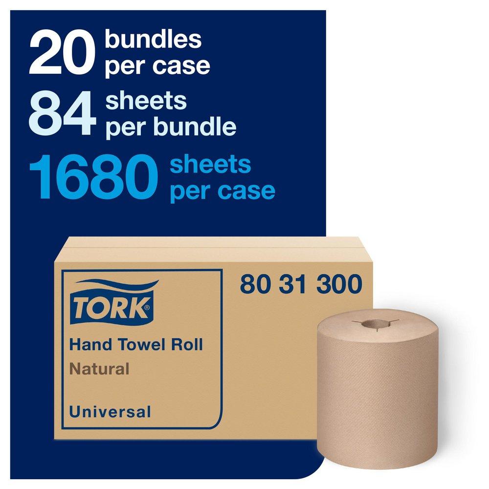 Tork Natural Paper Hand Towel Roll, 1-Ply, Natural, H80 System 