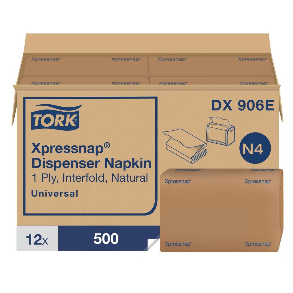 Tork Natural Xpressnap Dispenser Napkin Interfold, 1-Ply 500-Sheets, N4 System 