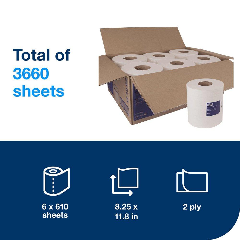 Tork White Soft Centerfeed Paper Hand Towel, 2-Ply, White 