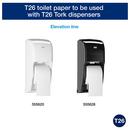 Tork White High Capacity Bath Tissue Roll, 2-Ply 1000-Sheets, White, T26 System 