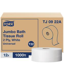 T22 Jumbo 2-Ply Toilet Paper Roll in White, 1000 ft. (Case of 12)