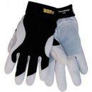 XL Size Spandex, Goatskin Leather and Fiber Driver Gloves in Black and White