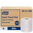 Tork Natural White Paper Hand Towel Roll, 1-Ply, Natural White, H80 System 